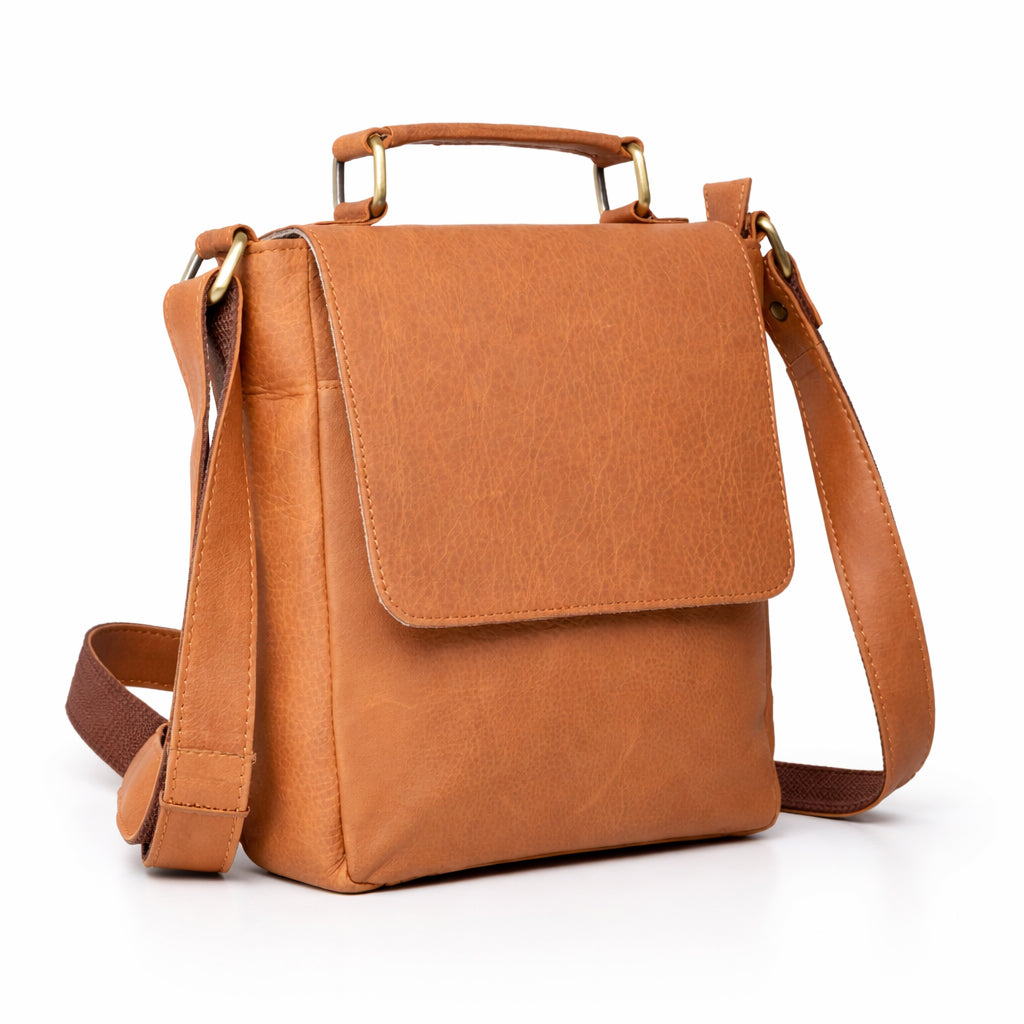 Black Hurns Genuine Leather Sling Bag for Men & Women