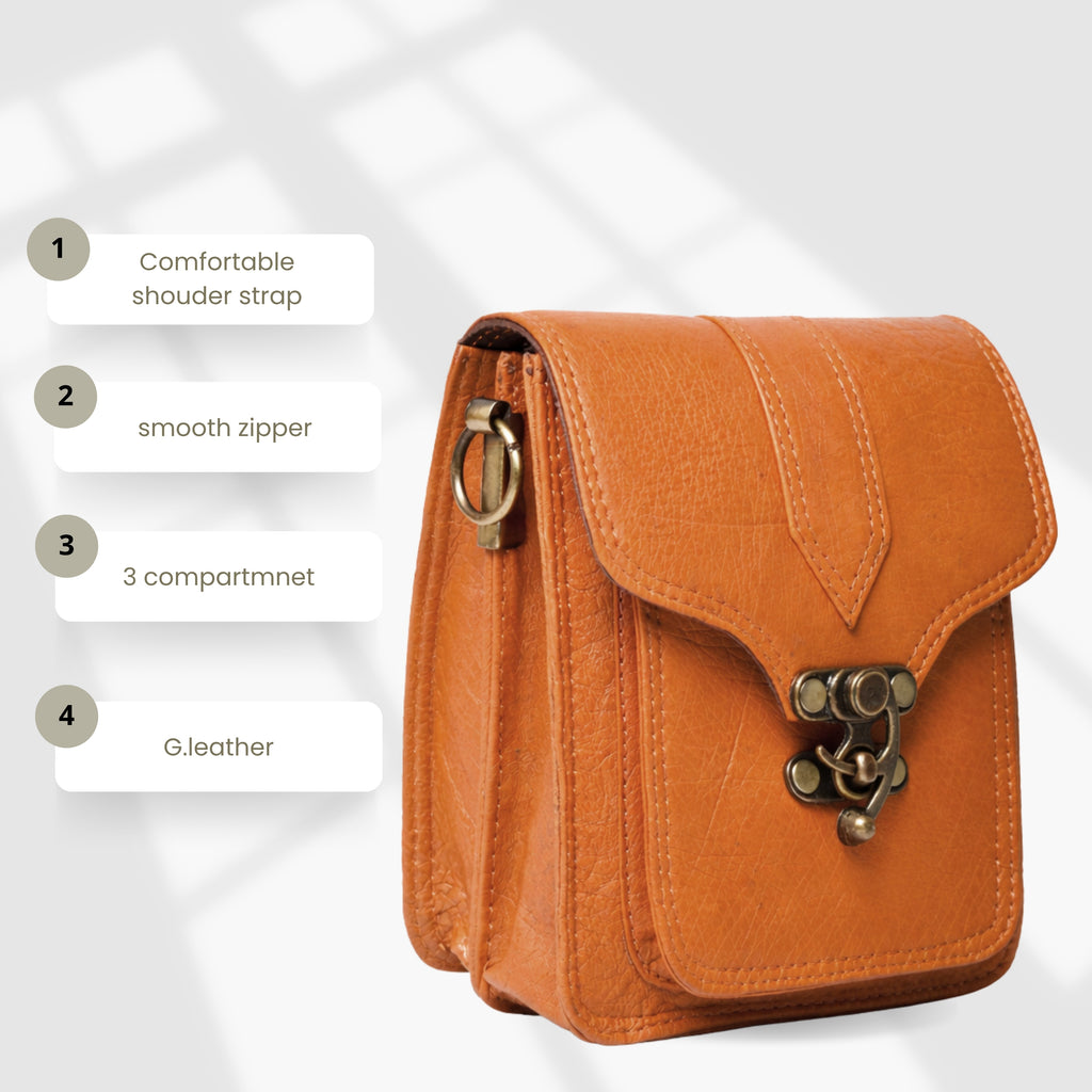 Genuine Leather Small Crossbody Bag for Men & Women