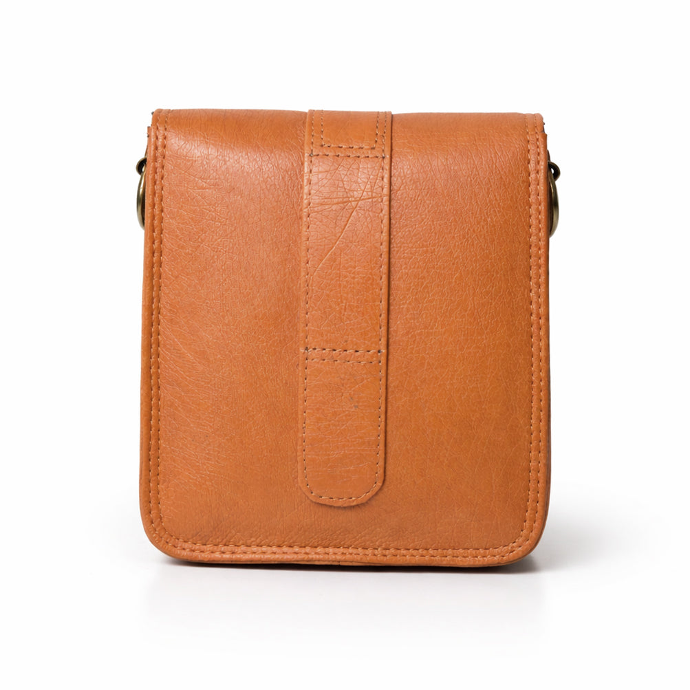 Black Hurns Genuine Leather Sling Bag for Men & Women