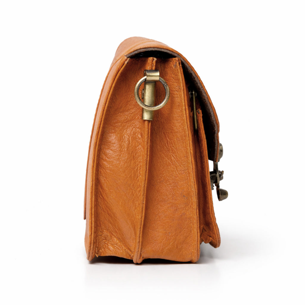 Black Hurns Genuine Leather Sling Bag for Men & Women