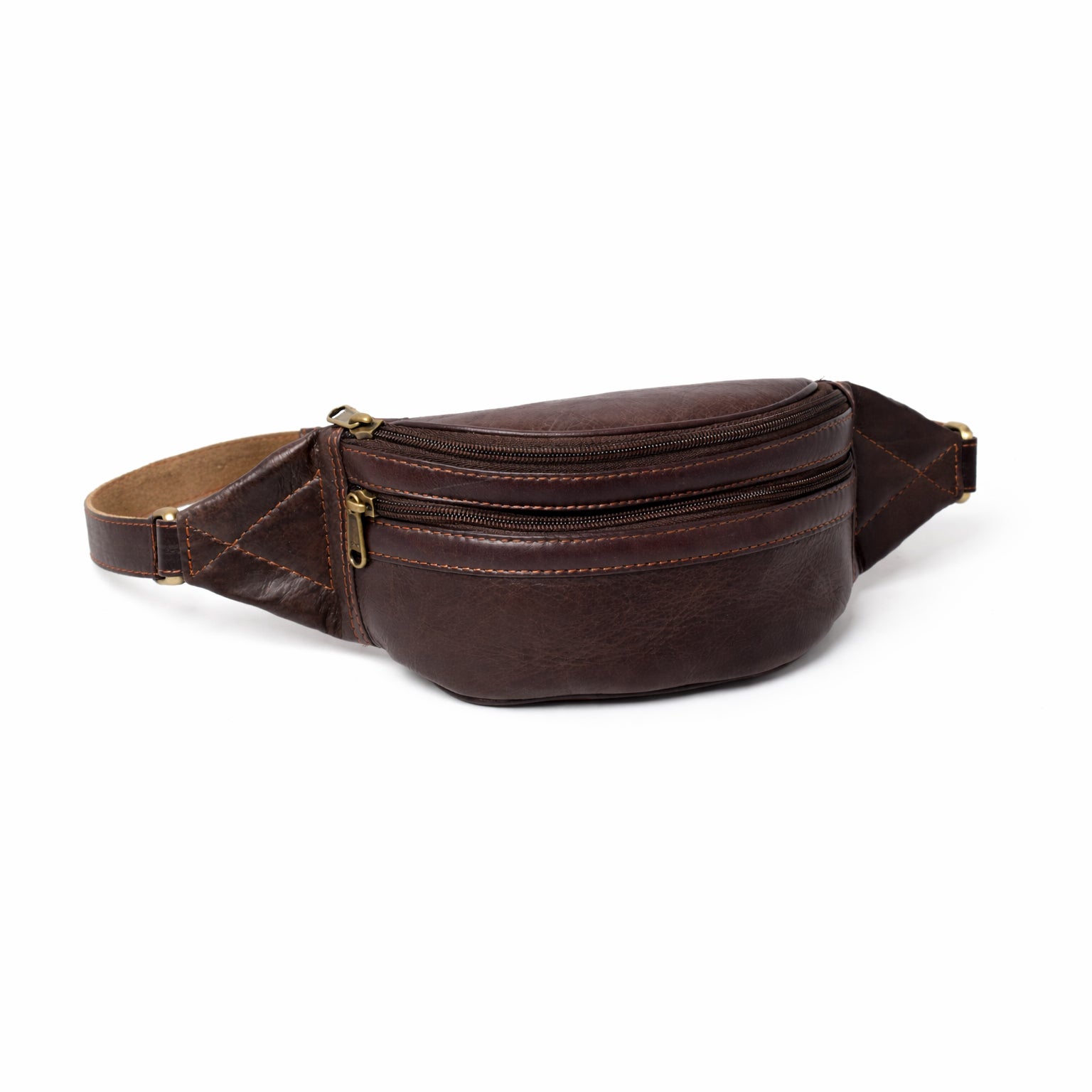 Black Hurns Genuine Leather Waist Bag for Men & Women