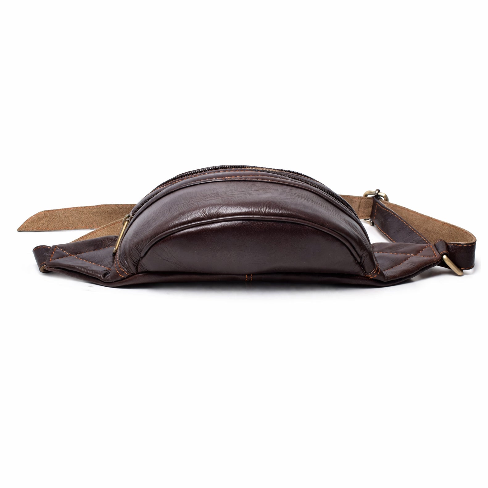 Black Hurns Genuine Leather Waist Bag for Men & Women