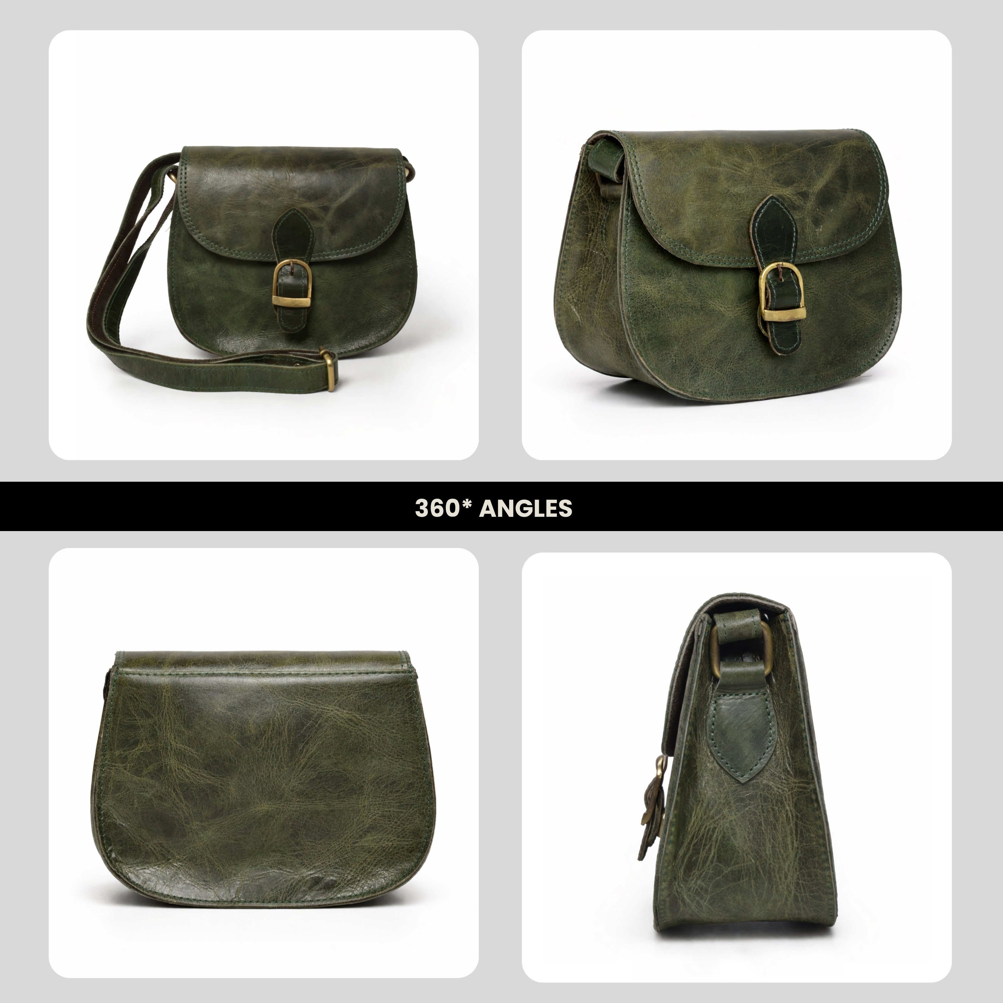 Black Hurns Genuine Leather Sling Bag for Women