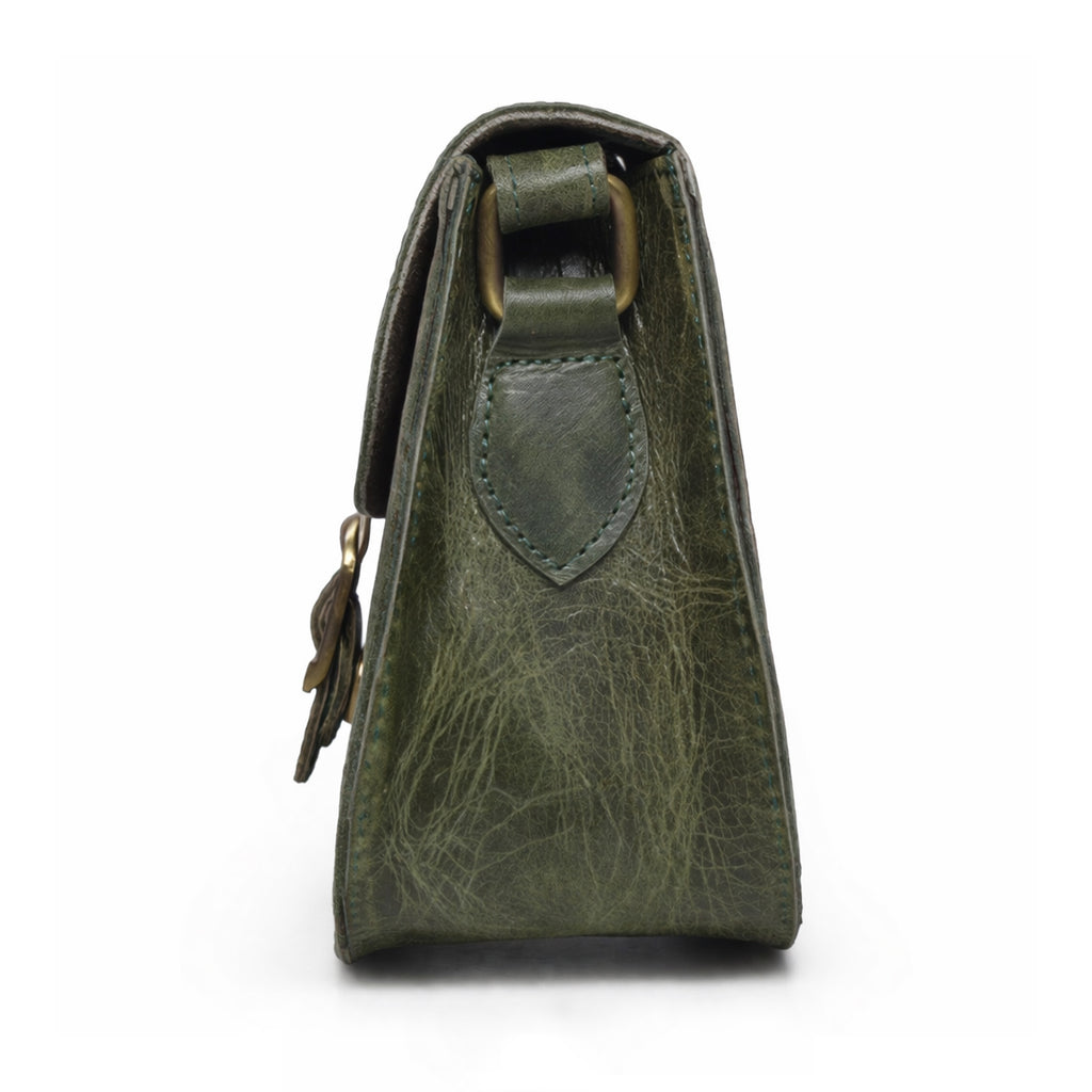 Black Hurns Genuine Leather Sling Bag for Women