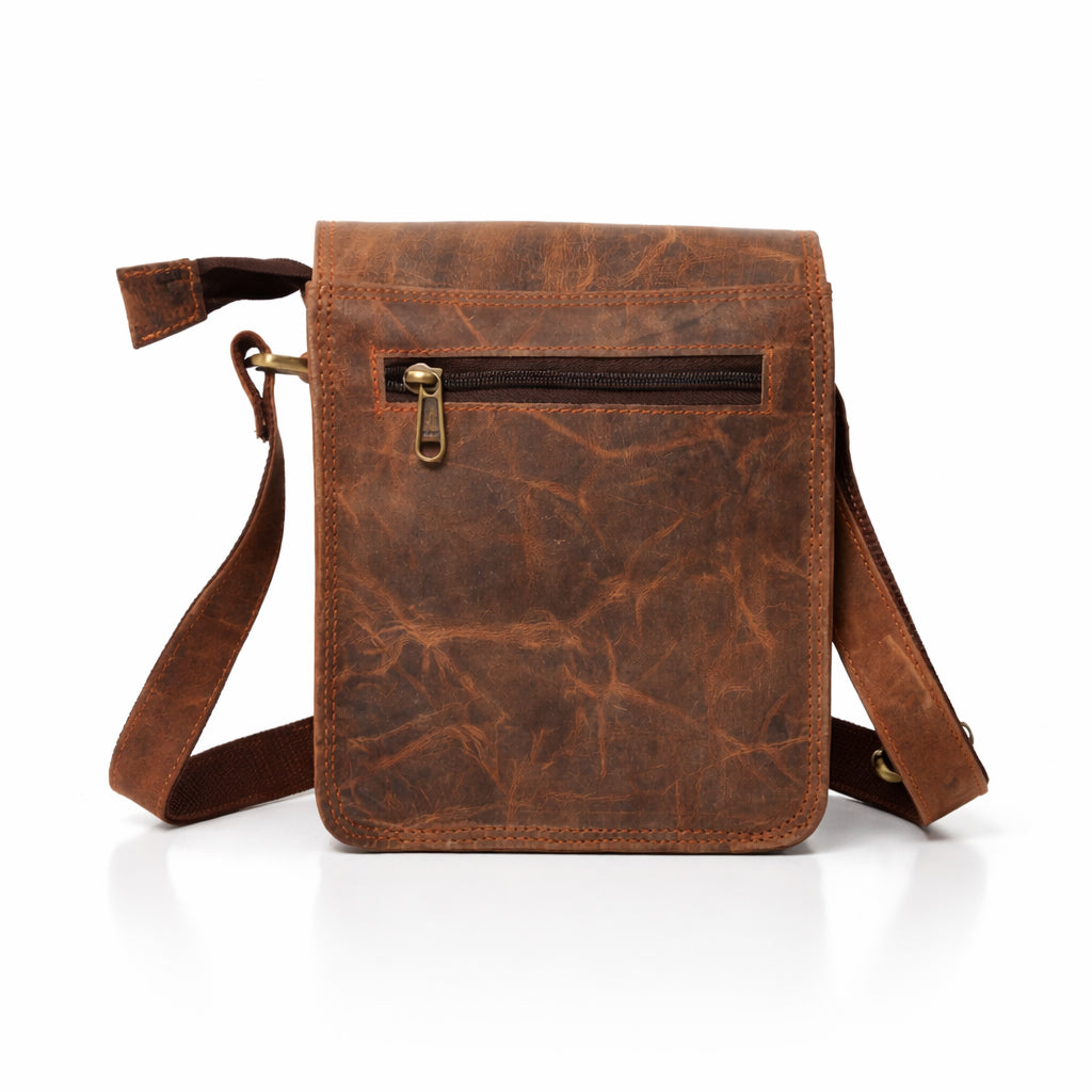 Black Hurns Genuine Leather Sling Bag for Men & Women