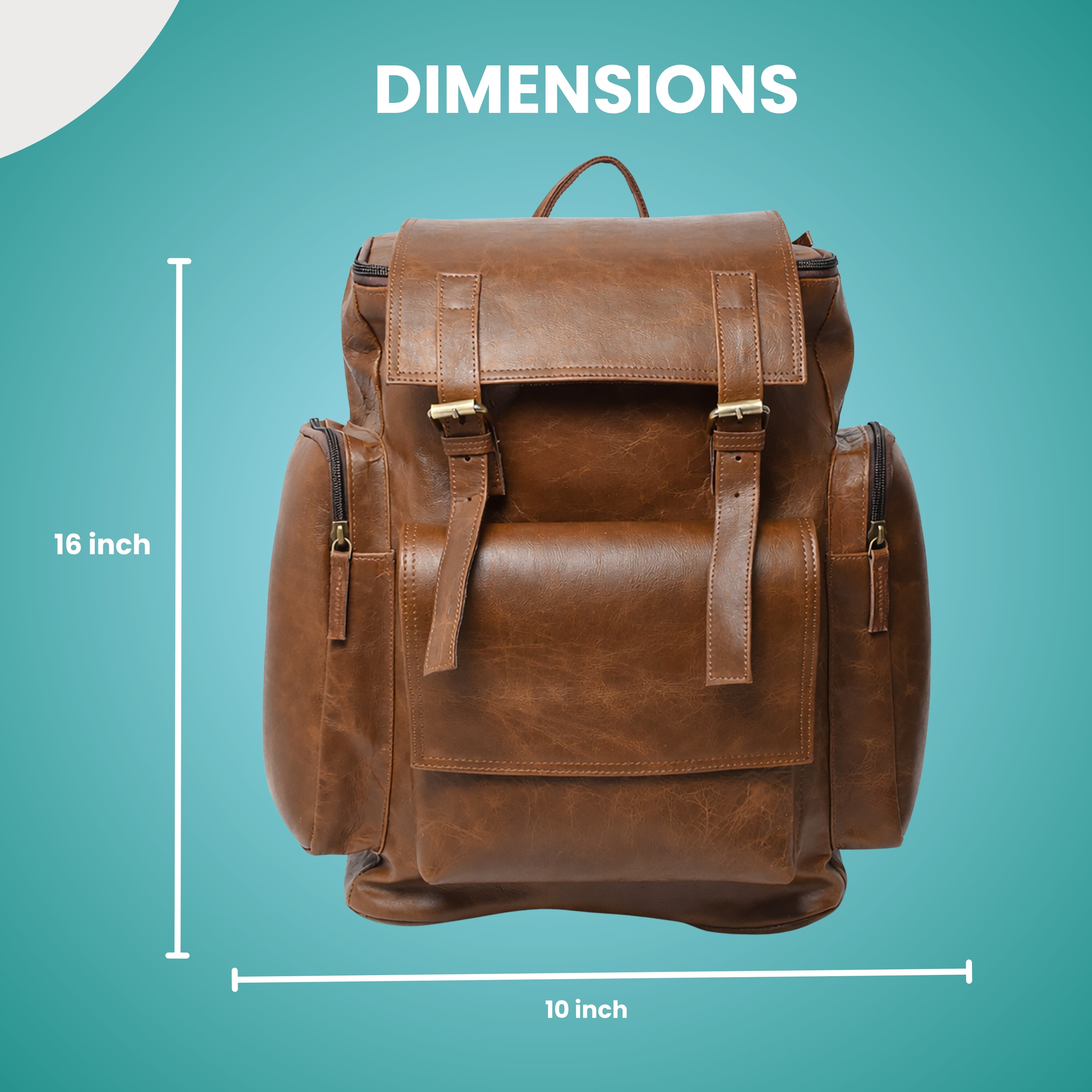 Black Hurns Genuine Leather Backpack for Men