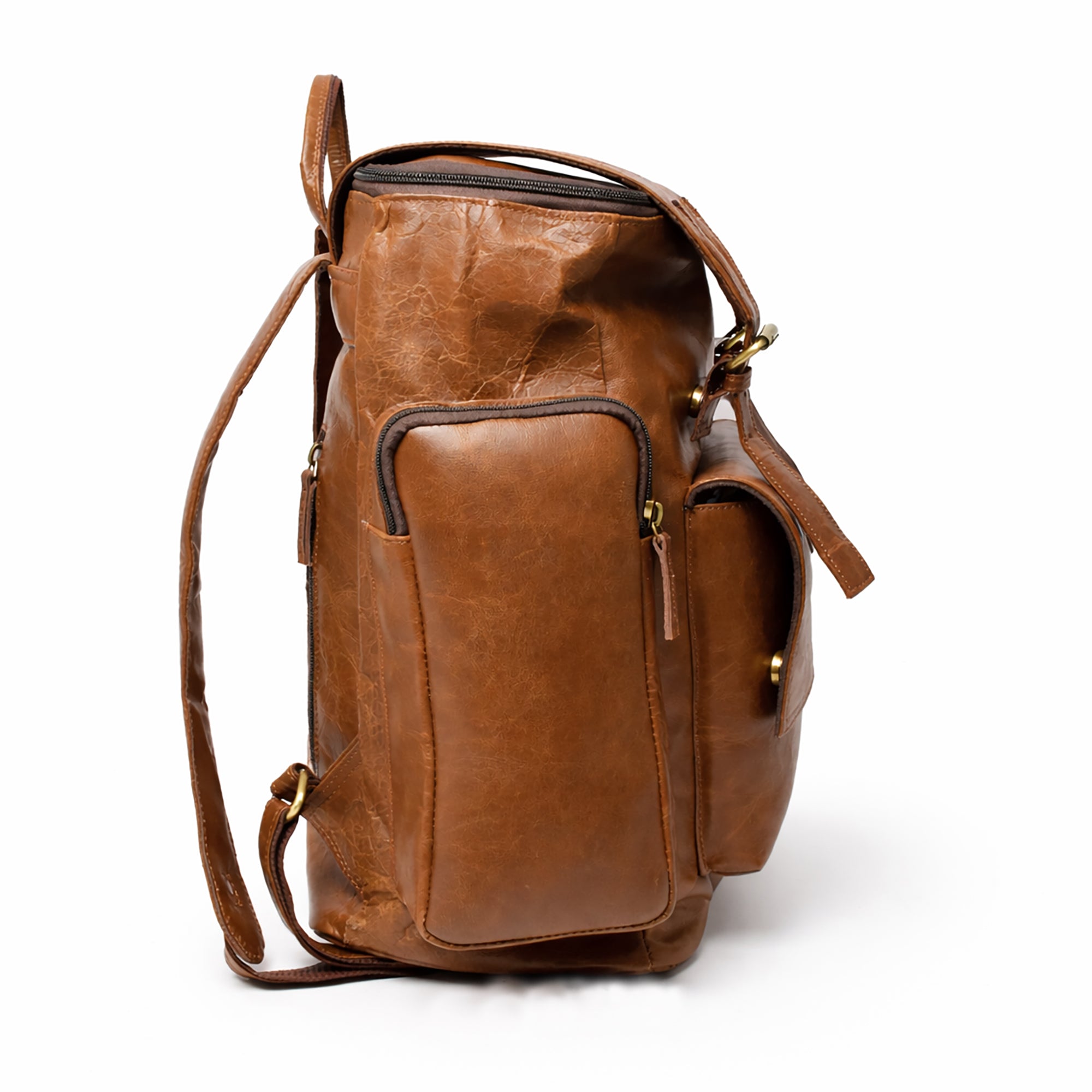 Black Hurns Genuine Leather Backpack for Men