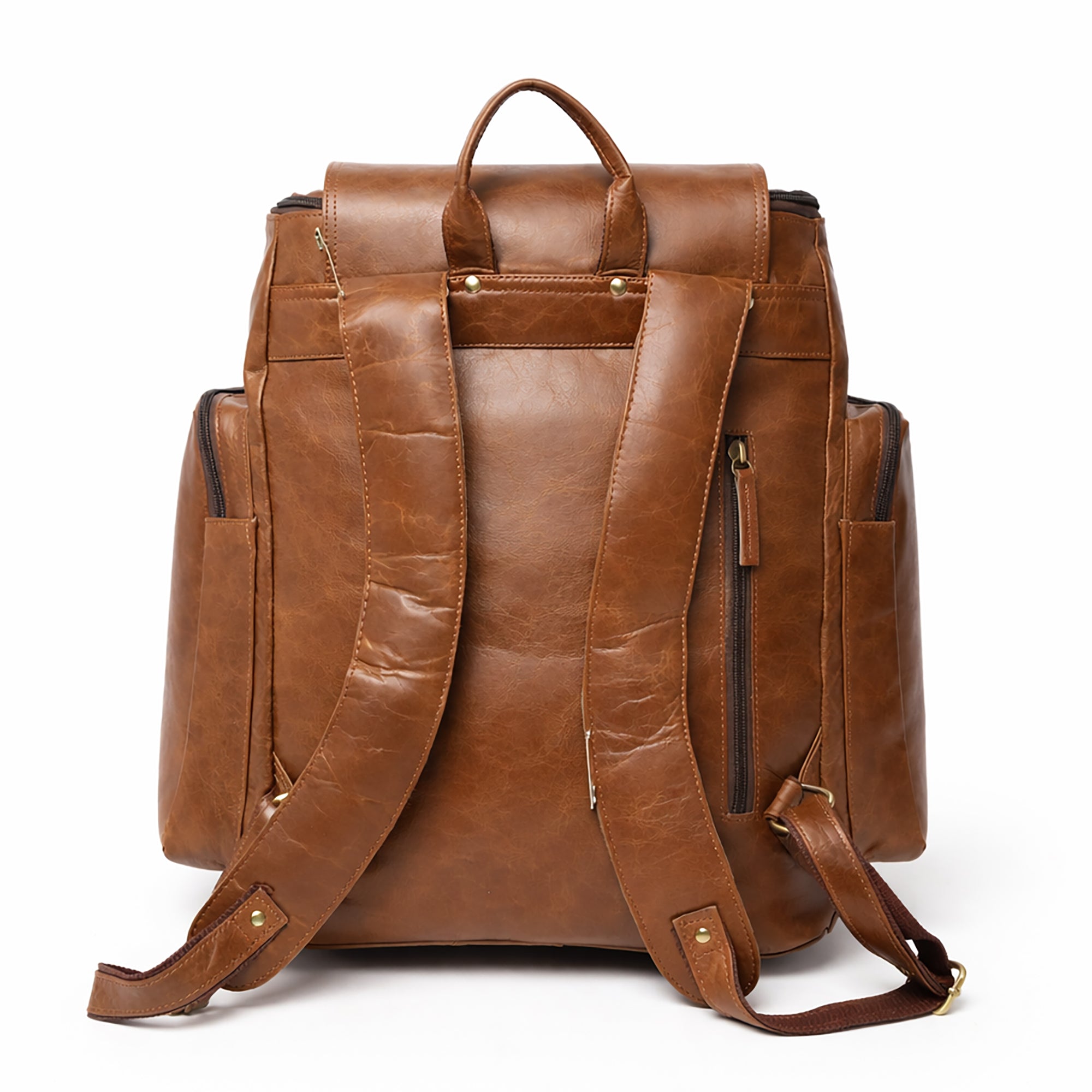 Black Hurns Genuine Leather Backpack for Men