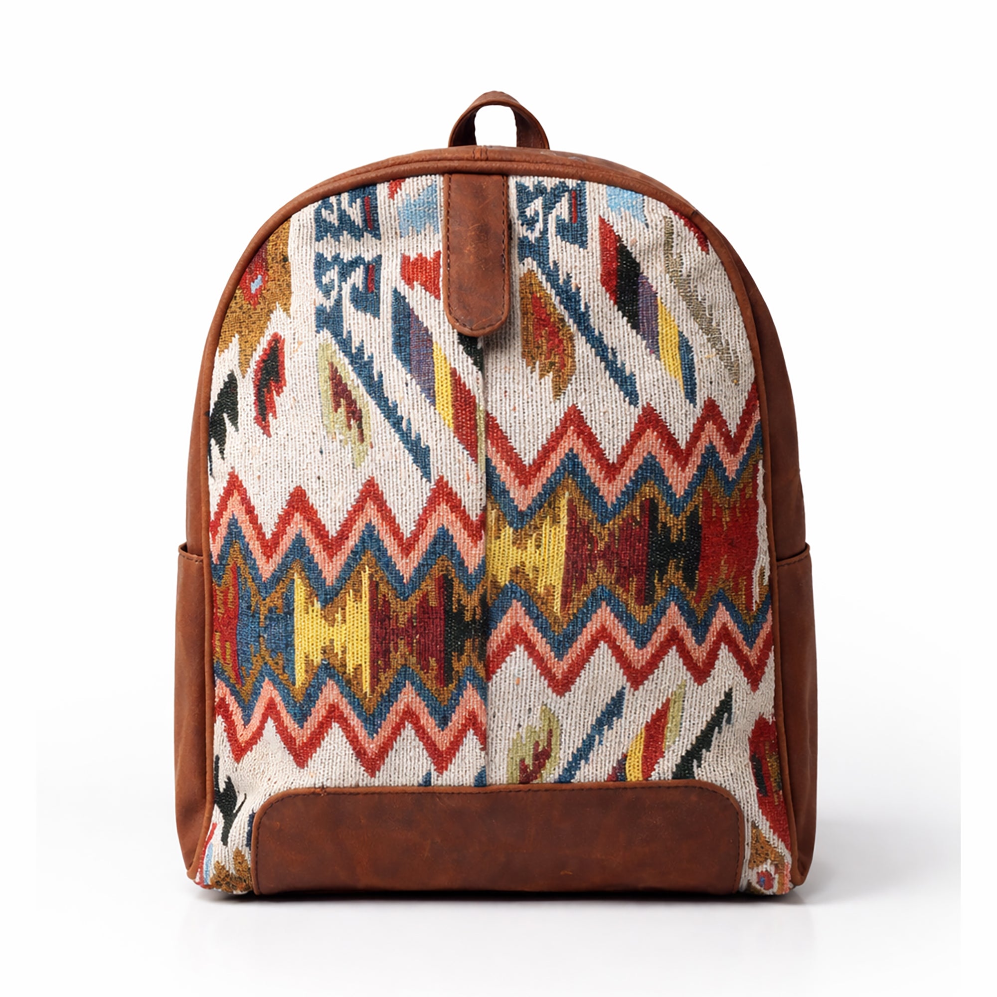 Black Hurns Leather & Fabric Backpack for Women & Men