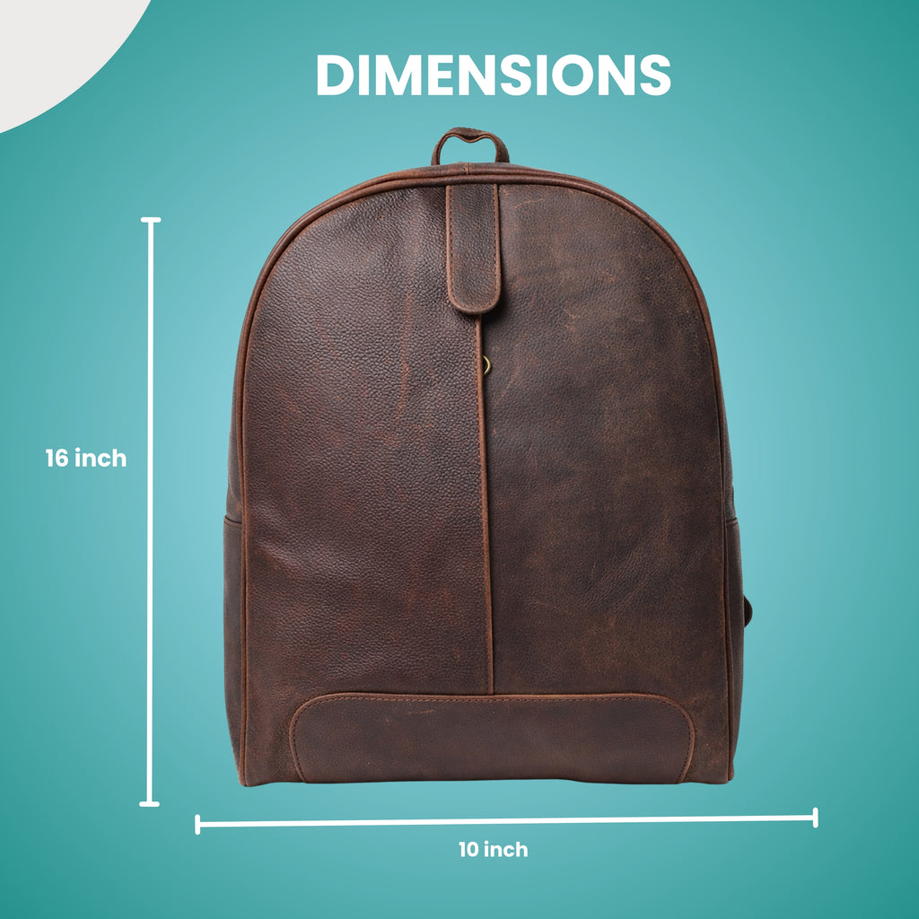 Black Hurns Genuine Leather Backpack for Men & Women