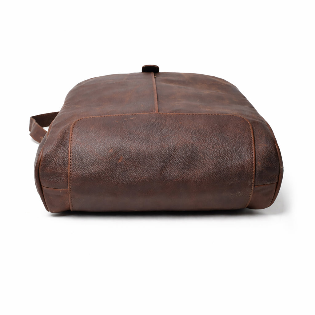 Black Hurns Genuine Leather Backpack for Men & Women
