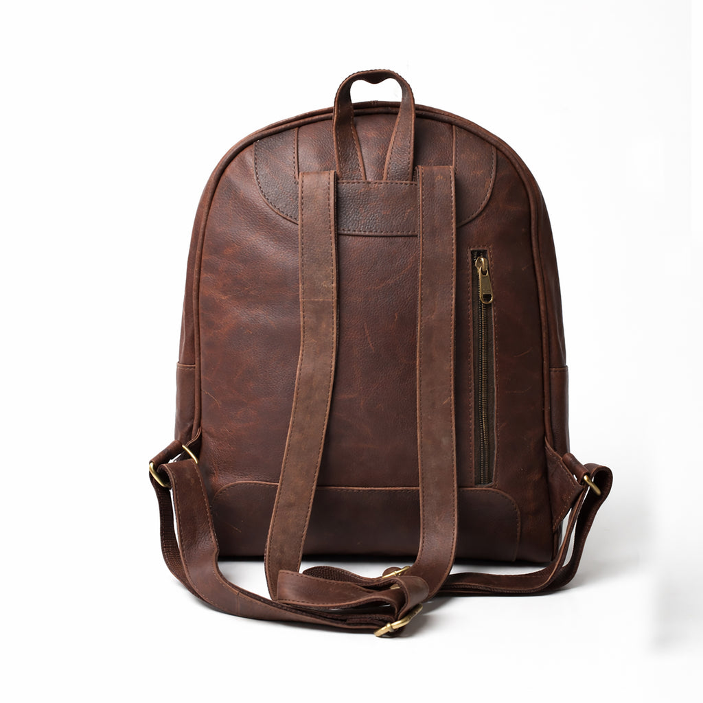Black Hurns Genuine Leather Backpack for Men & Women