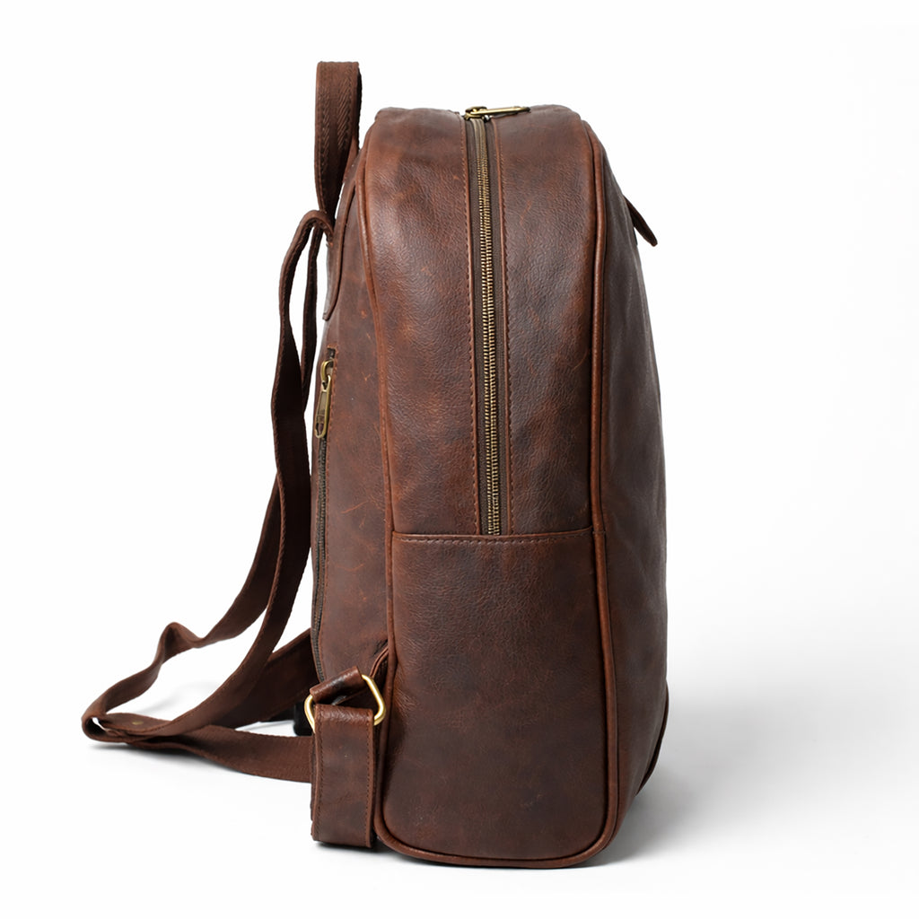 Black Hurns Genuine Leather Backpack for Men & Women