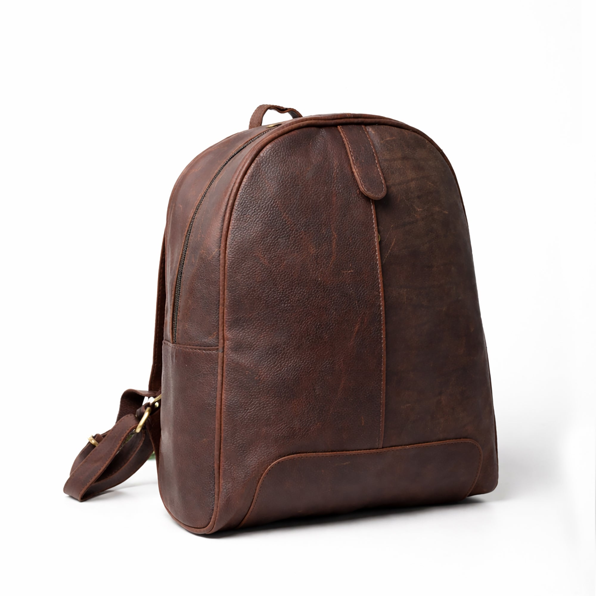 Black Hurns Genuine Leather Backpack for Men & Women