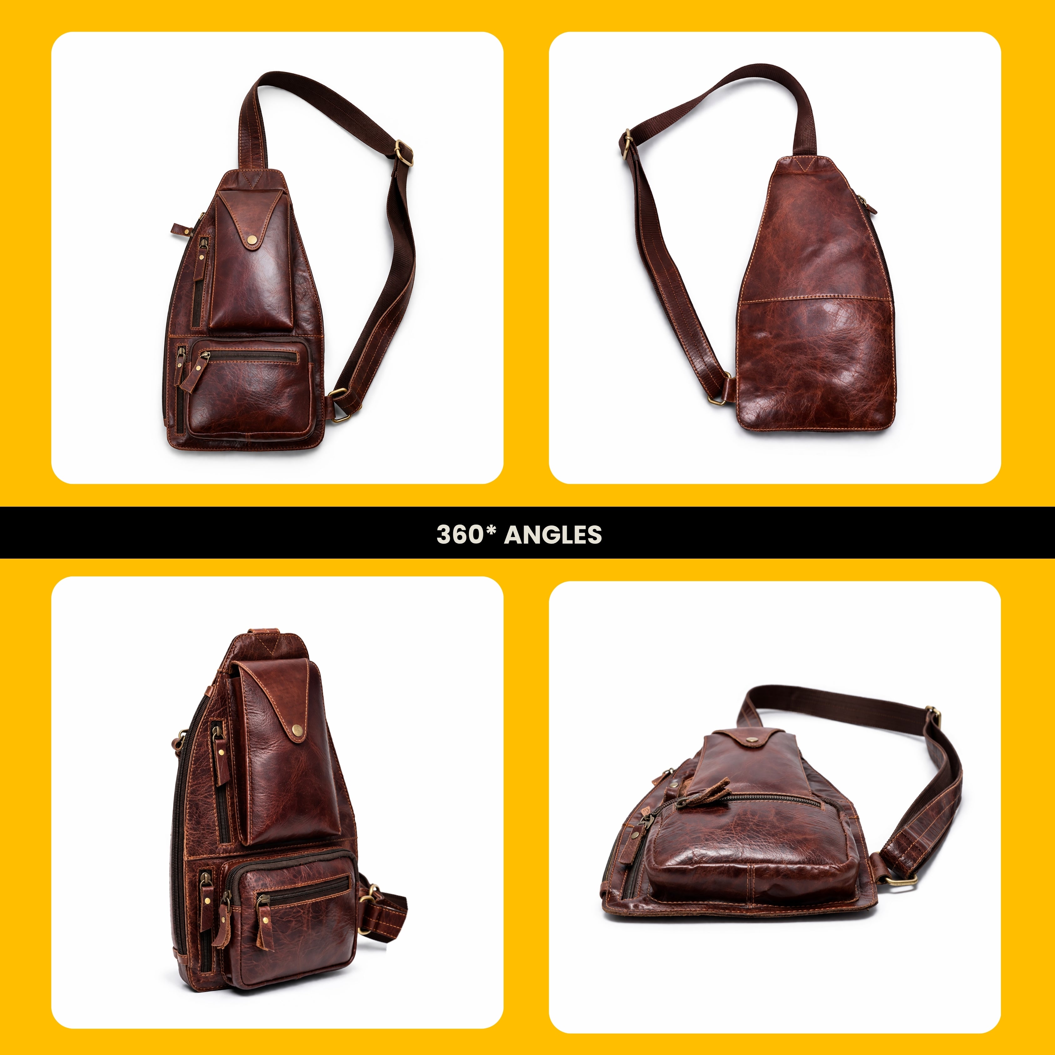 Genuine Leather Sling Bag for Men & Women
