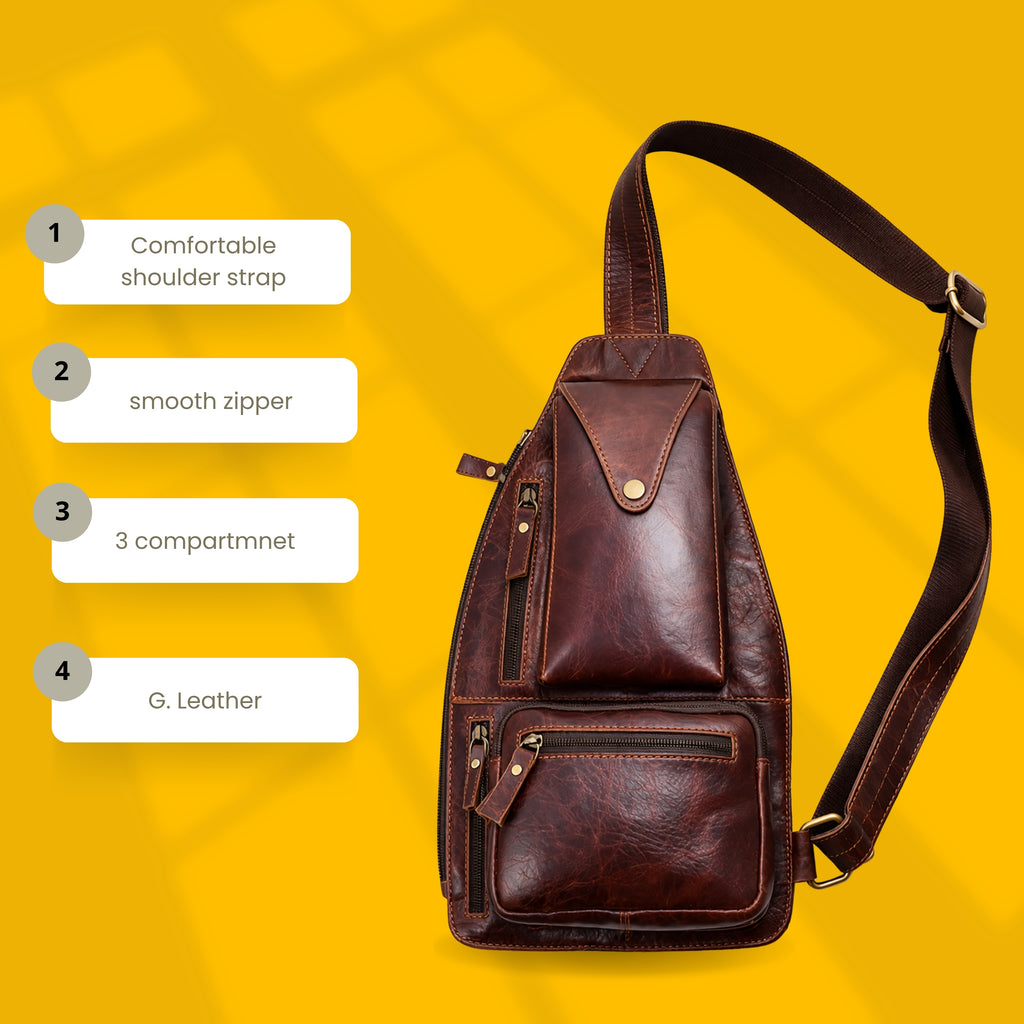 Genuine Leather Sling Bag for Men & Women